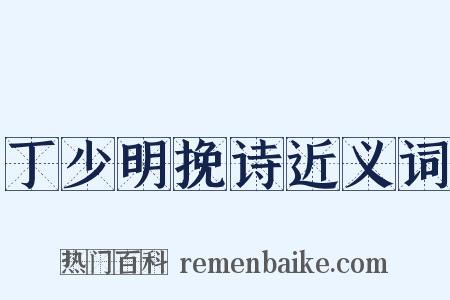 丁少明挽诗近义词是什么意思的图片